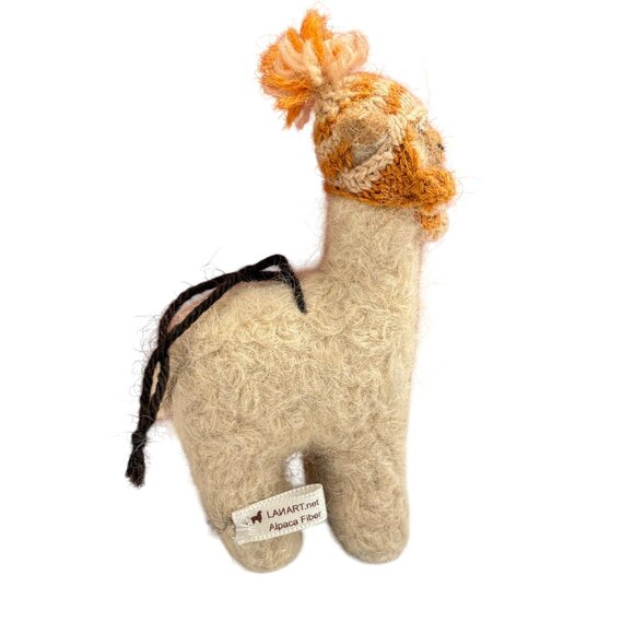 Handmade Alpaca Wool Ornaments Set With Knit Hat & Scarf - Picture 5 of 15